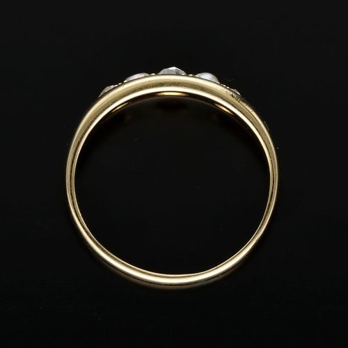 Edwardian 18ct Gold Diamond and Pearl Ring image-6