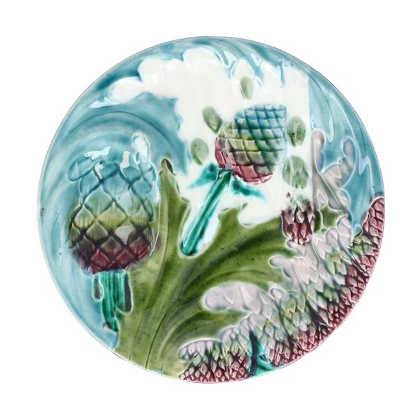 19th Century French Faience Asparagus and Artichoke Plate
