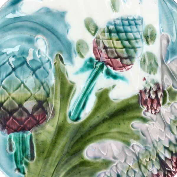 19th Century French Faience Asparagus and Artichoke Plate