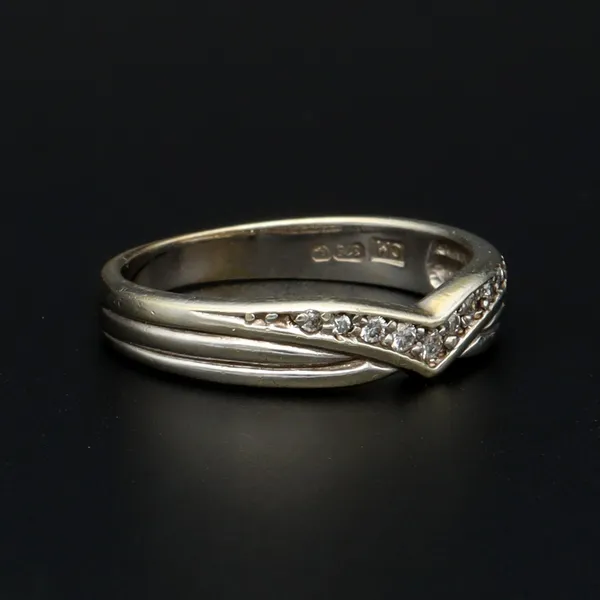Gold Diamond Chevron Ring