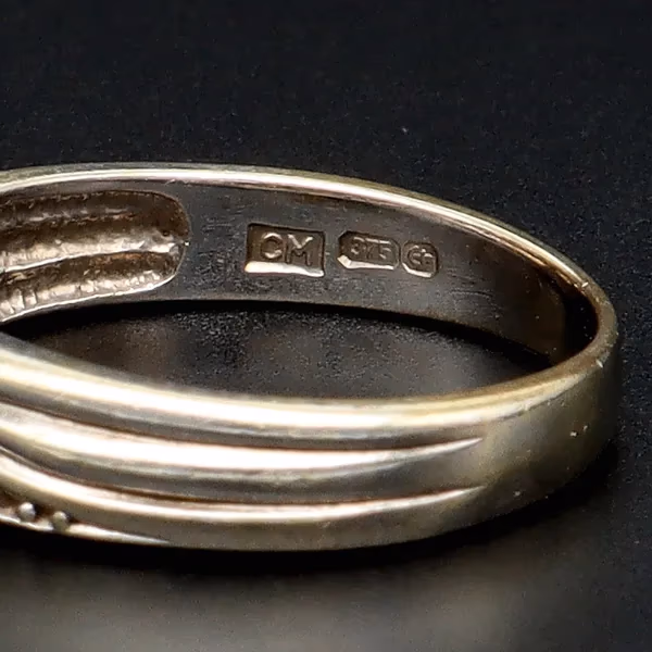 Gold Diamond Chevron Ring