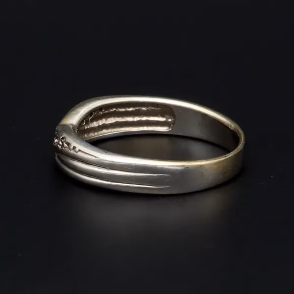 Gold Diamond Chevron Ring