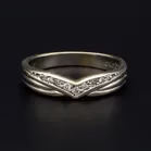 Gold Diamond Chevron Ring