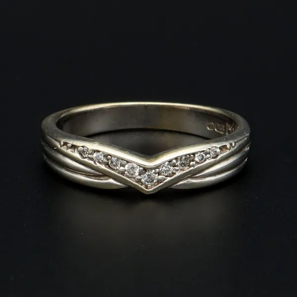 Gold Diamond Chevron Ring