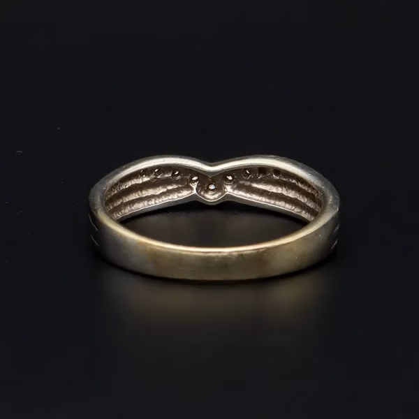 Gold Diamond Chevron Ring
