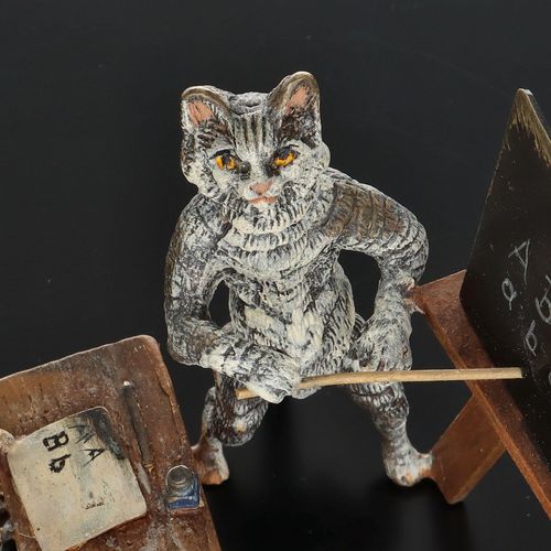 Late 19th Century Bergmann Cold Painted Bronze of a Cat School image-3