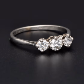950 Platinum 0.60ct Diamond Trilogy Ring