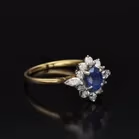 18ct Yellow Gold Sapphire and Diamond Cluster Ring