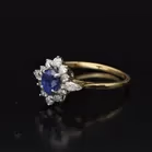 18ct Yellow Gold Sapphire and Diamond Cluster Ring