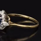 18ct Yellow Gold Sapphire and Diamond Cluster Ring