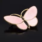 Aksel Holmsen Silver Gilt and Pink Enamel Butterfly Brooch