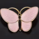 Aksel Holmsen Silver Gilt and Pink Enamel Butterfly Brooch