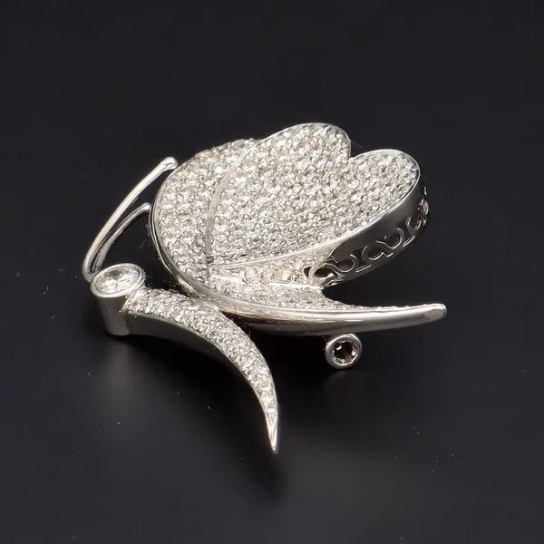 18ct Gold Diamond Butterfly Brooch