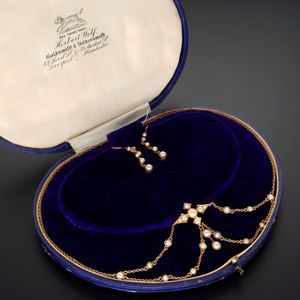 Antique 9ct Gold and Pearl Jewellery Set