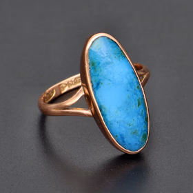 Antique 9ct Gold & Turquoise Ring