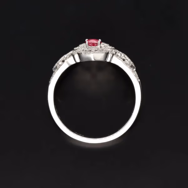 18ct Gold Diamond and Ruby Ring