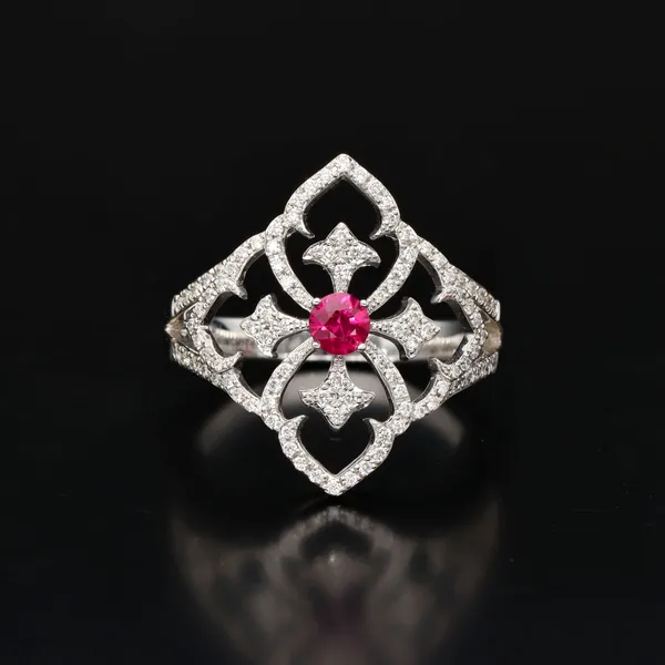 18ct Gold Diamond and Ruby Ring