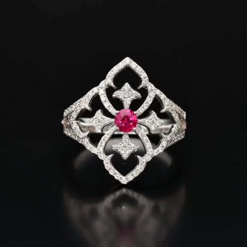 18ct Gold Diamond and Ruby Ring image-2