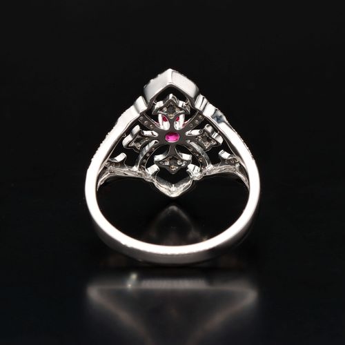18ct Gold Diamond and Ruby Ring image-5