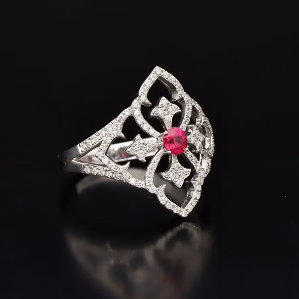 18ct Gold Diamond and Ruby Ring