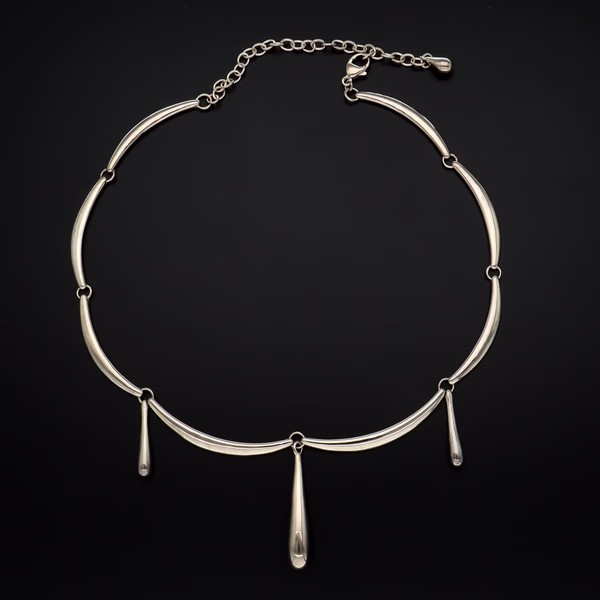 Sterling Silver Wave Necklace