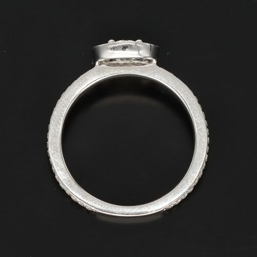 18ct Gold Diamond Halo Engagement Ring image-4