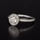 18ct Gold Diamond Halo Engagement Ring