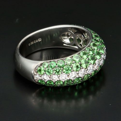 Green Garnet and Diamond Ring image-1