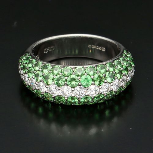 Green Garnet and Diamond Ring image-2
