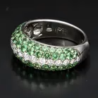 Green Garnet and Diamond Ring