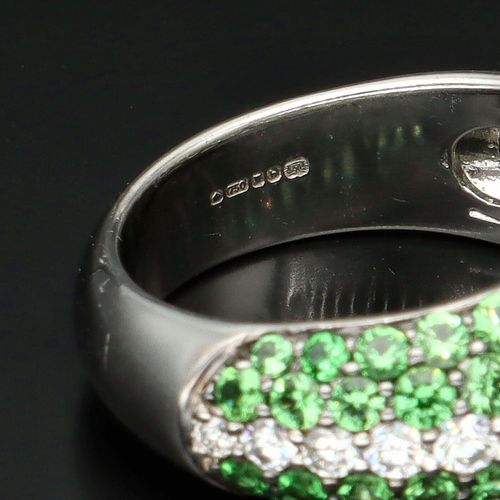 Green Garnet and Diamond Ring image-4