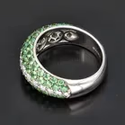 Green Garnet and Diamond Ring