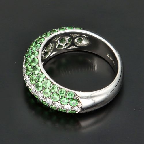Green Garnet and Diamond Ring image-6