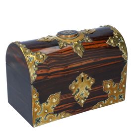 19th Century Brass Bound Coromandel Stationery Box