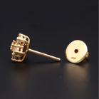 18ct Yellow Gold Star-Shaped Diamond Cluster Earrings