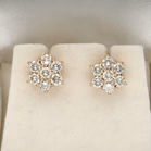 18ct Yellow Gold Star-Shaped Diamond Cluster Earrings