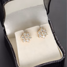18ct Yellow Gold Star-Shaped Diamond Cluster Earrings