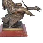 Signed French Bronze Figure of The Child and The Goose