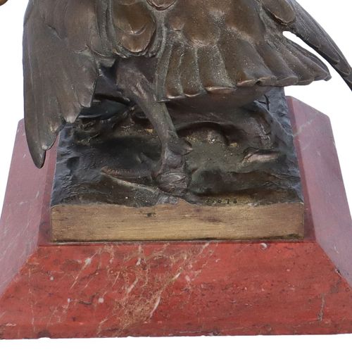 Signed French Bronze Figure of The Child and The Goose image-4