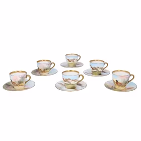 Set Of 6 Royal Doulton Porcelain Cups & Saucers