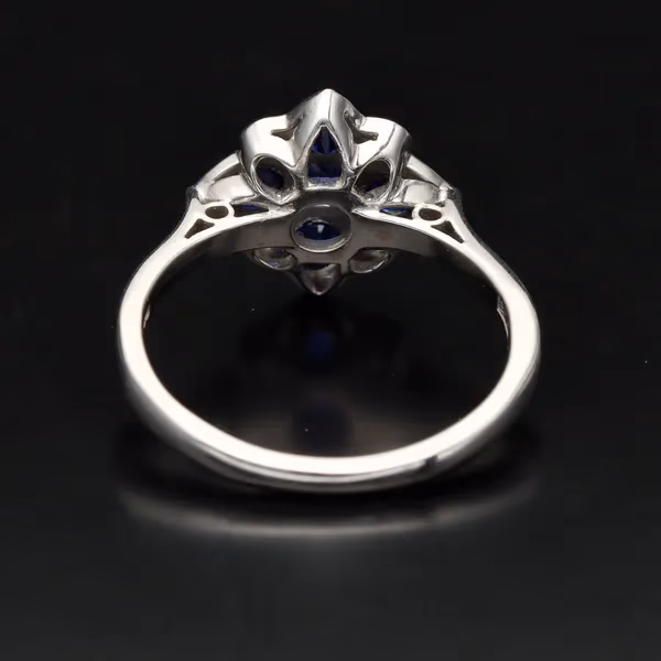 Vintage Style Sapphire and Diamond Ring