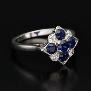 Vintage Style Sapphire and Diamond Ring