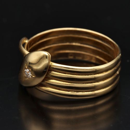 Early 20th Century 18ct Gold Snake Ring image-3