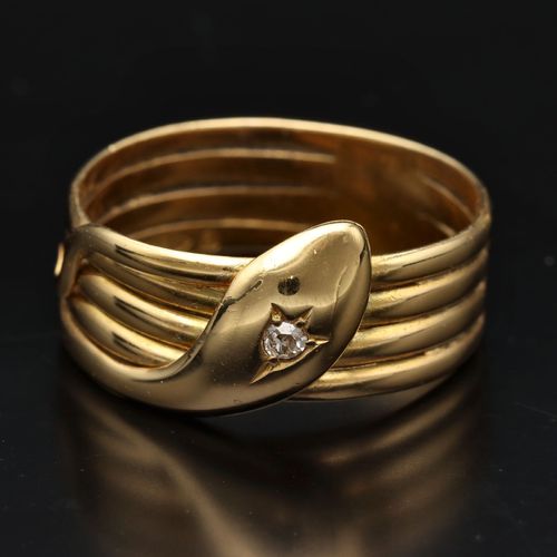 Early 20th Century 18ct Gold Snake Ring image-2