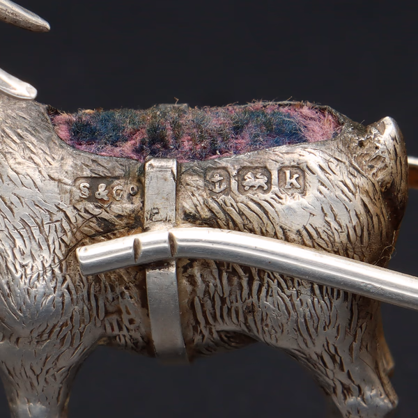 Edwardian Silver Goat Pin Cushion