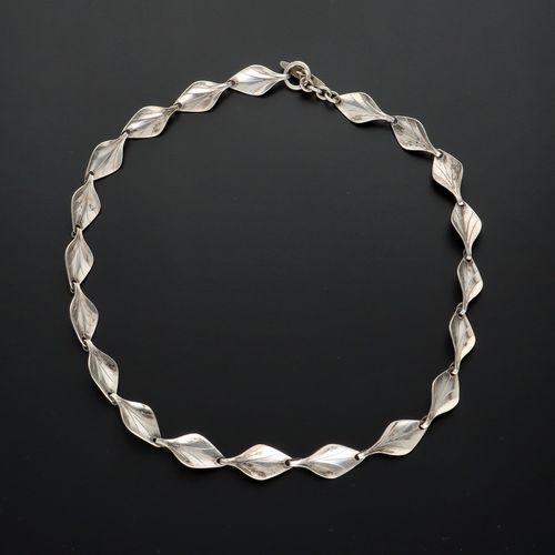 Sterling Silver Foliate Link Necklace from Hermann Siersbol image-1