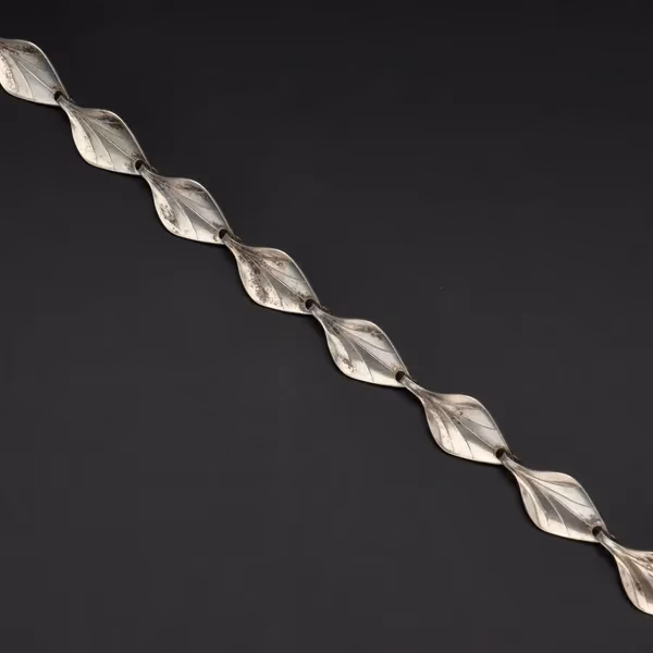 Sterling Silver Foliate Link Necklace from Hermann Siersbol