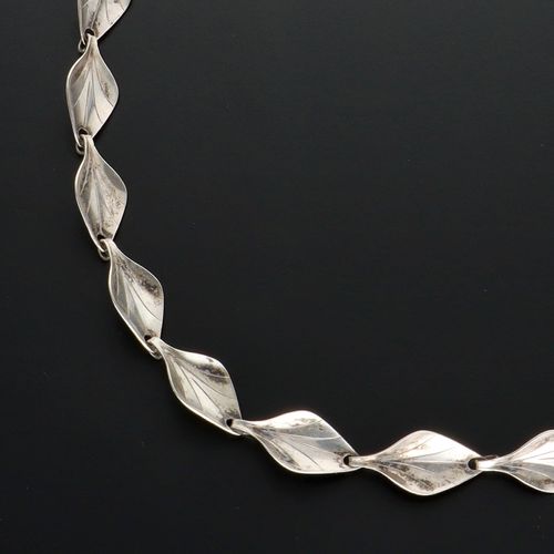 Sterling Silver Foliate Link Necklace from Hermann Siersbol image-2