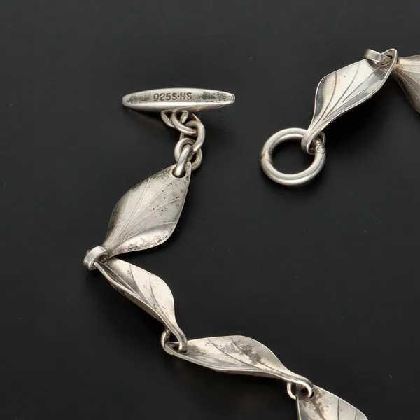 Sterling Silver Foliate Link Necklace from Hermann Siersbol