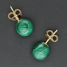 18ct Gold Malachite Earrings. Edinburgh 2017.